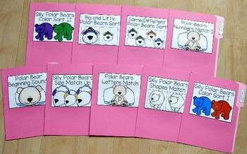 folder file polar games bear bears game bundle mini packs health printable