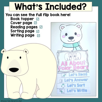 Polar Bear Activities - Polar Bears Reading and Writing Flip Book with Craft