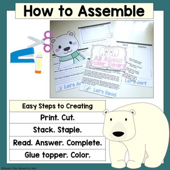 Polar Bear Activities - Polar Bears Reading and Writing Flip Book with Craft