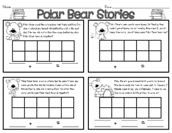 Polar Bear & Friends Add It Up! {ten frame addition with number stories}