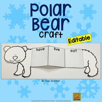 Preview of Polar Bear Graphic Organizer Craft EDITABLE