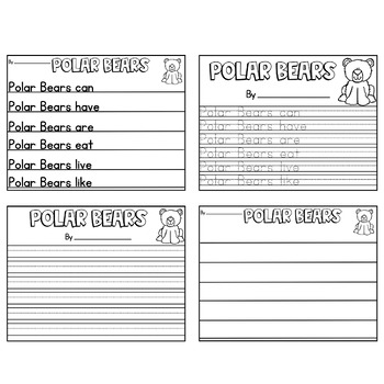 Polar Bear Graphic Organizers-Writing-Labeling Parts of a Polar Bear