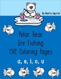 Polar Bear Ice Fishing - CVC Words Coloring Pages - Short 