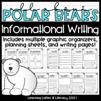 Preview of Polar Bear Informational Writing Animal Research January Graphic Organizer