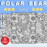 Polar Bear Mandala Coloring Pages Sheets - Fun Winter Anim