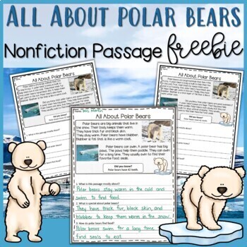 Polar Bear Nonfiction Passage FREEBIE by ELA with Mrs Martin | TPT