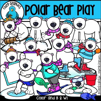 Polar Bear Play Clip Art Set - Chirp Graphics by Chirp Graphics | TpT