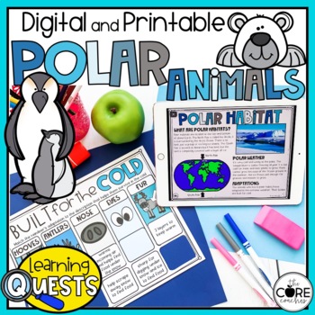Preview of Polar Animals Lesson Plans - Print & Digital Polar Bear Activities - January