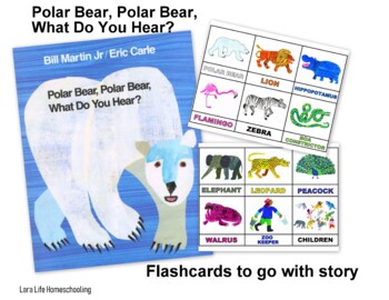 Preview of Polar Bear, Polar Bear, What do you Hear? -  Story Book Flashcards FREE!!