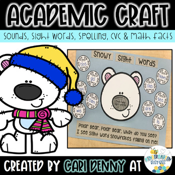 Preview of Polar Bear & Snowflake Craft | Literacy & Math Craft | Winter Academic Craft