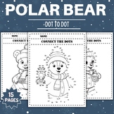 Polar Bear | Winter Dot to Dot Coloring Pages - Fun Decemb