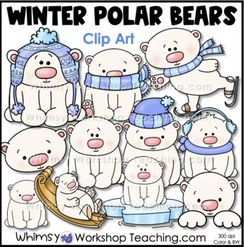 Polar Bears Clip Art - Whimsy Workshop Teaching by Whimsy Workshop Teaching