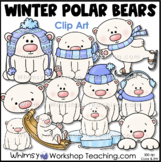 Happy Winter Polar Bears Clip Art Images Color Black White