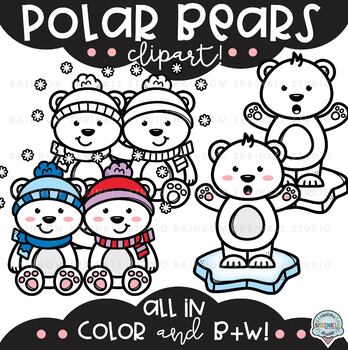 Polar Bears Clipart {winter bear clipart} | TpT