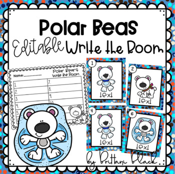 Preview of Polar Bears- Editable Write the Room