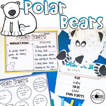 Preview of Polar Bears Informational Text Lessons - Nonfiction Text Features, Comprehension