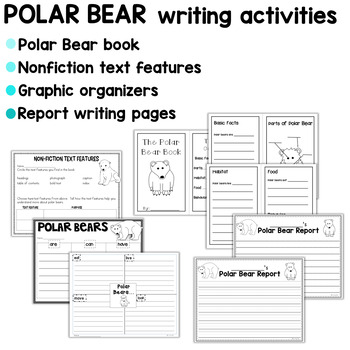 Polar Bears Vocabulary Cards & Activities Nonfiction Reading, Writing ...