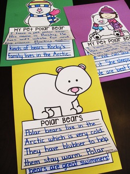 Polar Bears Writing Craft Activities by Miss Giraffe | TpT