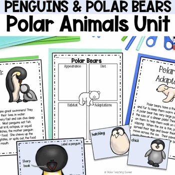 Preview of Polar Bears & Penguins - Nonfiction Text Reading & Science - Winter Animals