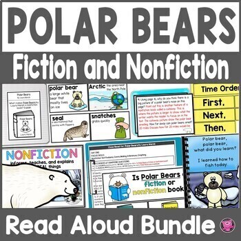 Preview of Polar Bears Reading Crafts & Writing K-1st Grade Polar Bear Activities