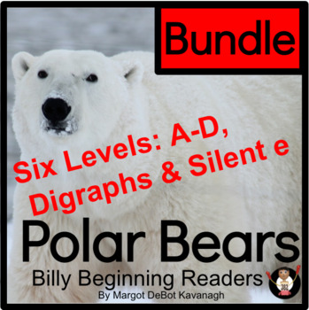 Preview of Polar Bears Seven Guided Reading Levels A-D, Digraphs & Silent e Bundle