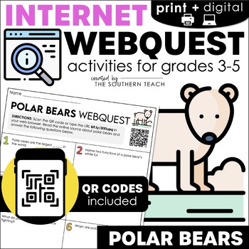 Preview of Polar Bears WebQuest - Internet Scavenger Hunt Activity