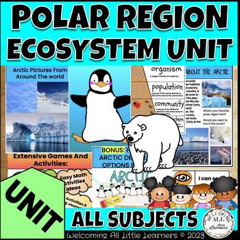 Preview of Polar Ecosystems, Animals, Habitats, Food: STEM, Math, Reading, Writing, Lesson