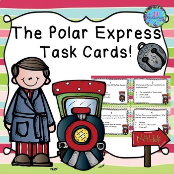 Preview of The Polar Express Activity Task Cards December Christmas ESL 1st 2nd 3rd grade
