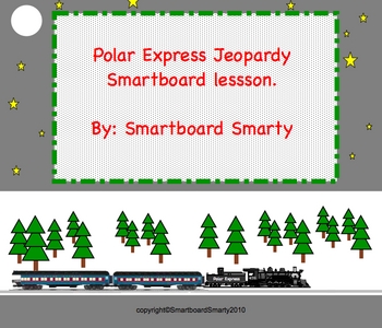 Preview of Polar Express Christmas Jeopardy Smartboard Skills Lesson