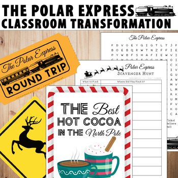 Preview of Polar Express Classroom Transformation Station Activities and Decorations