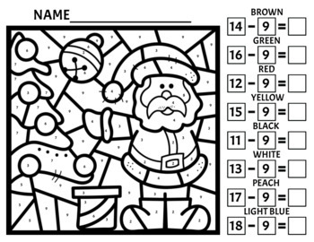 Polar Express Color By Number/Santa/Subtraction by Bookmarks and More