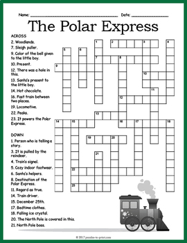 Polar Express Crossword Puzzle by Puzzles to Print | TpT