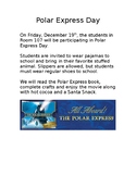 Polar Express Day Letter for Parents
