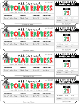 Preview of Polar Express Ticket (Editable and Printable)