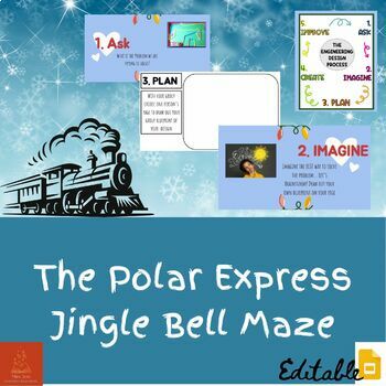 Preview of Polar Express Jingle Bell Maze STEM Challenge 