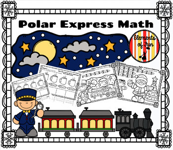 Preview of Polar Express Math Coloring and Cut and Paste Worksheets