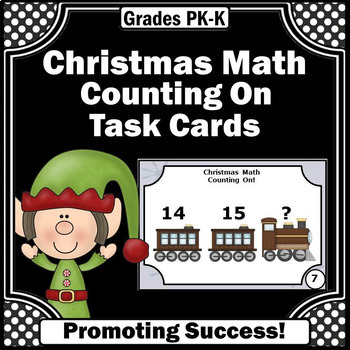 Preview of Christmas Counting On to 20 Kindergarten Special Education Math Activities SCOOT