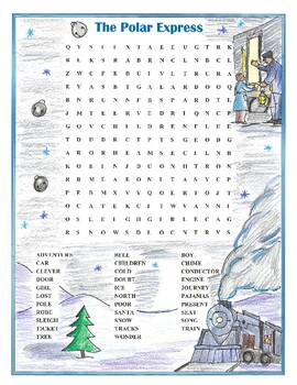 Preview of Polar Express Activities Movie Word Search
