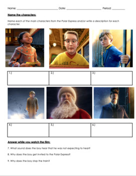 Preview of Polar Express Movie Guide Questions in English: Digital, PDF, Word & Answer Key