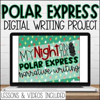 Preview of Digital Polar Express Christmas Writing Prompt and Activities with Videos