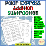 Polar Express Train Math addition subtraction hot cocoa Wo