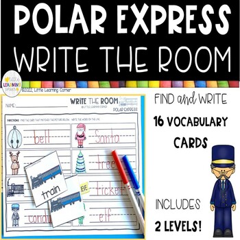 Preview of Polar Express Write the Room | Sensory Bin Activity