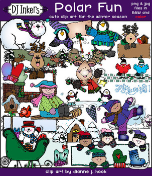 Preview of Polar Fun - Winter Holiday Clip Art Download