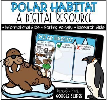 Preview of Polar Habitat Online Digital Resource for Google Classroom™ Google Slides™