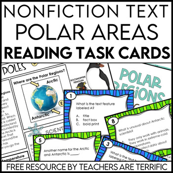 Preview of Polar Regions Nonfiction Task Cards Free Sample