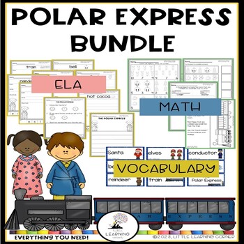 Preview of Polar Express Worksheets | Kindergarten Writing Vocabulary Math