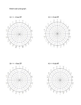 Polar Worksheet 3 of 3: Graphing Roses by HS Math Resources | TpT