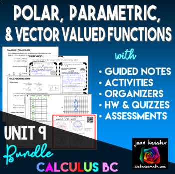 Preview of Parametric, Polar, and Vector Valued Functions Unit Bundle for AP Calculus BC