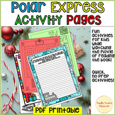 Polar express coloring activity pages writing prompt train