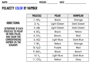 Polarity Worksheet and Color By Number by Science Lessons That Rock